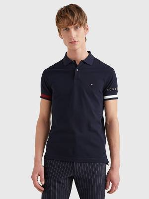 Tommy Hilfiger Icons Flag Slim Fit Poloshirt Heren Blauw | TH523WTP