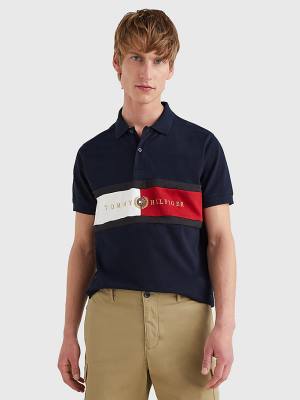 Tommy Hilfiger Icons Logo Regular Fit Poloshirt Heren Blauw | TH781UXH