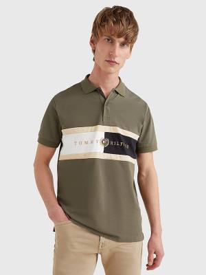 Tommy Hilfiger Icons Logo Regular Fit Poloshirt Heren Khaki | TH789BLR