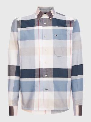 Tommy Hilfiger Icons Madras Overhemd Heren Blauw | TH486PZW