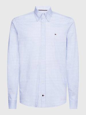 Tommy Hilfiger Jersey Check Slim Fit Overhemd Heren Blauw | TH021GSF