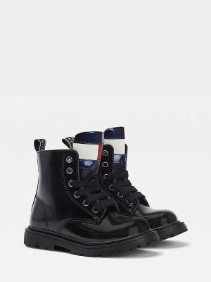 Tommy Hilfiger Kanten-Up Biker Laarzen Meisjes Zwart | TH324DIZ