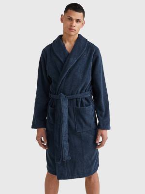 Tommy Hilfiger Katoenen Towelling Bathrobe Pyjamas Heren Blauw | TH031TNE