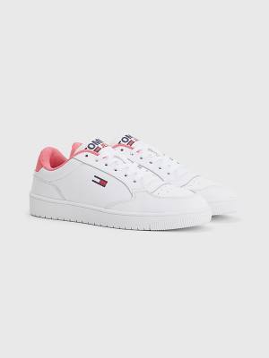 Tommy Hilfiger Klassieke Leren Cupsole Sneakers Dames Wit | TH689ISA