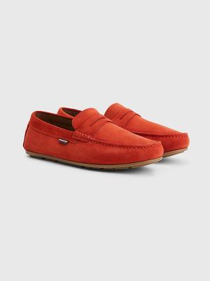 Tommy Hilfiger Klassieke Suede Driving Vrijetijdsschoenen Heren Rood | TH081STX