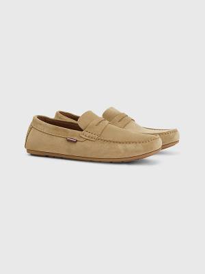 Tommy Hilfiger Klassieke Suede Driving Vrijetijdsschoenen Heren Bruin | TH342UNQ