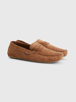 Tommy Hilfiger Klassieke Suede Driving Vrijetijdsschoenen Heren Bruin | TH483QLS