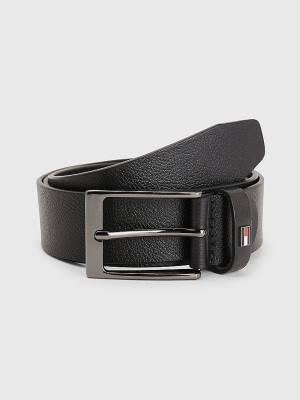 Tommy Hilfiger Layton Adjustable Leren Riemen Heren Zwart | TH758DUH