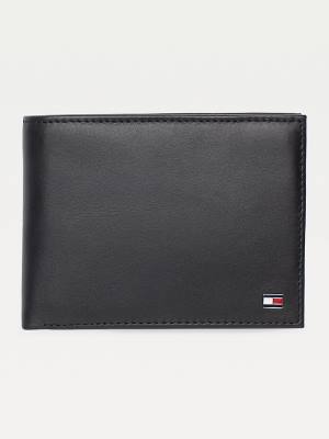 Tommy Hilfiger Leren Flap Portefeuille Heren Zwart | TH754JAK