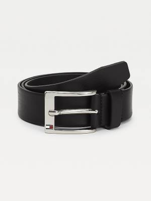 Tommy Hilfiger Leren Riemen Heren Zwart | TH279UHF