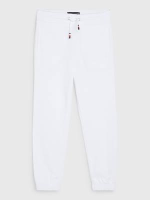 Tommy Hilfiger Logo Drawstring Joggers Broek Jongens Wit | TH456MKP