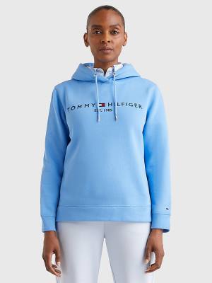 Tommy Hilfiger Logo Drawstring Regular Fit Hoodie Dames Blauw | TH536LOA