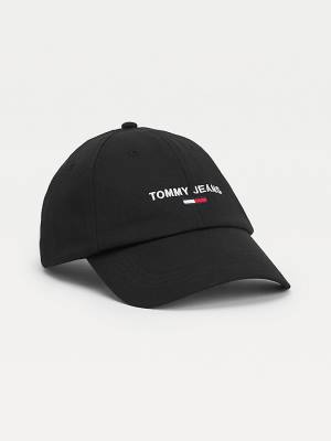 Tommy Hilfiger Logo Embroidery Cap Hoeden Heren Zwart | TH279HYM