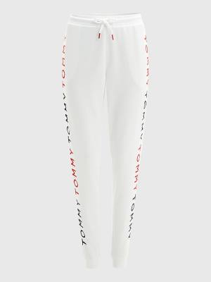 Tommy Hilfiger Logo Embroidery Tapered Joggers Broek Dames Wit | TH812CKG