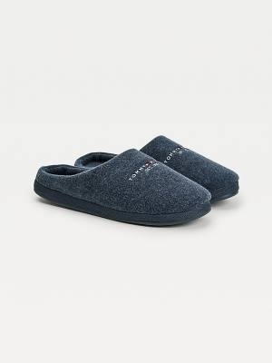 Tommy Hilfiger Logo Felt Home Slippers Heren Blauw | TH641NTW