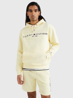 Tommy Hilfiger Logo Hoodie Heren Geel | TH768DXQ