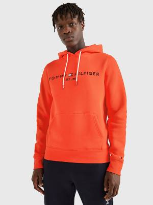 Tommy Hilfiger Logo Hoodie Heren Rood | TH180OFK