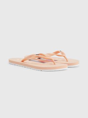 Tommy Hilfiger Logo Riemen Flip Flops Sandalen Dames Roze | TH538ZAB