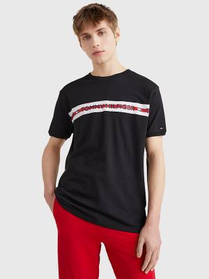 Tommy Hilfiger Logo Stripe Pyjamas Heren Zwart | TH123ZQY