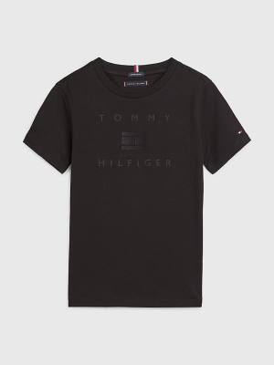 Tommy Hilfiger Logo T-shirts Jongens Zwart | TH078LTG