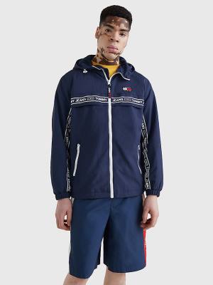 Tommy Hilfiger Logo Tape Chicago Windbreaker Jassen Heren Blauw | TH208EDY