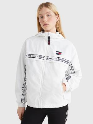 Tommy Hilfiger Logo Tape Chicago Windbreaker Jassen Dames Wit | TH327PUW