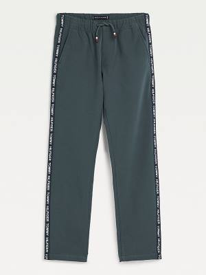 Tommy Hilfiger Logo Tape Drawstring Joggers Broek Jongens Groen | TH986MXO