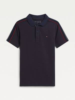 Tommy Hilfiger Logo Tape Polo T-shirts Jongens Blauw | TH816FKL