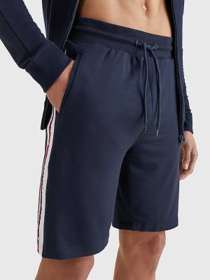 Tommy Hilfiger Logo Tape Track Shorts Pyjamas Heren Blauw | TH193EDW