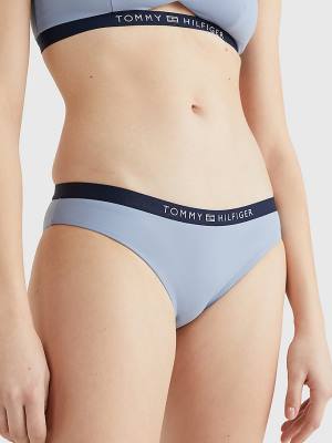 Tommy Hilfiger Logo Waistband Klassieke Bikini Bottoms Zwemkleding Dames Blauw | TH082KGD