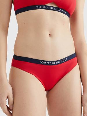 Tommy Hilfiger Logo Waistband Klassieke Bikini Bottoms Zwemkleding Dames Rood | TH496VPA