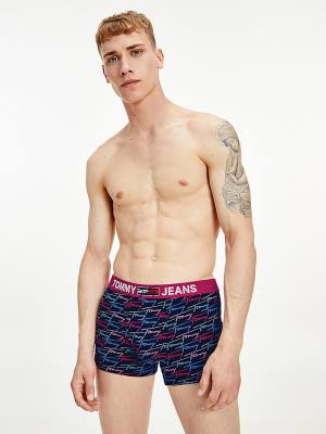 Tommy Hilfiger Logo Waistband Print Trunks Ondergoed Heren Beige | TH891CHV