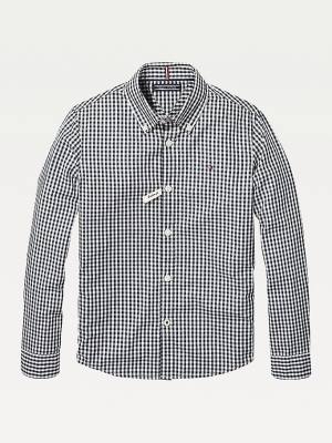 Tommy Hilfiger Long Sleeve Gingham Shirt T-shirts Meisjes Blauw | TH024XQU