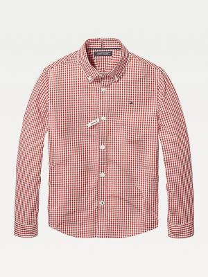 Tommy Hilfiger Long Sleeve Gingham Shirt T-shirts Meisjes Rood | TH702BJH