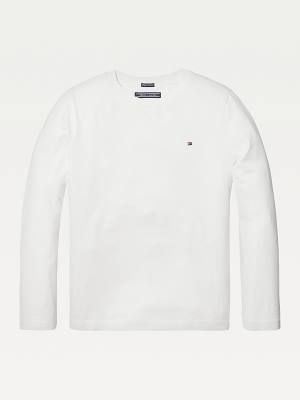 Tommy Hilfiger Long-Sleeve Organic Katoenen T-shirts Meisjes Wit | TH493BWN