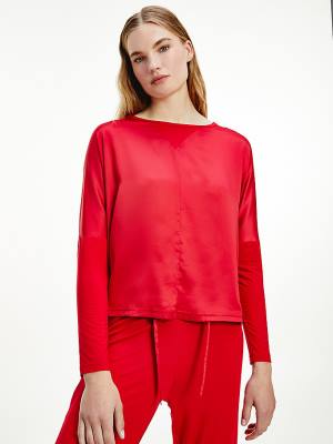 Tommy Hilfiger Lounge Long Sleeve Top Pyjamas Dames Rood | TH280SQO