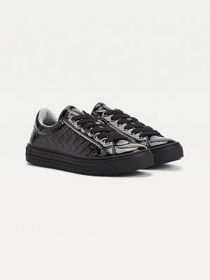 Tommy Hilfiger Low-Top Kanten-Up Sneakers Meisjes Zwart | TH192DBT