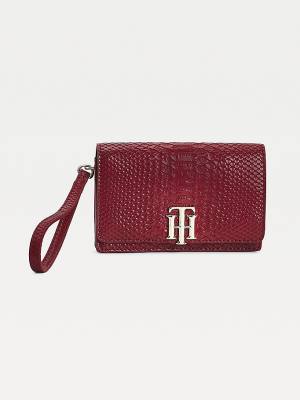 Tommy Hilfiger Medium Monogram Lock Snake Print Portefeuille Dames Rood | TH857KZN