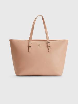 Tommy Hilfiger Medium Tote Tassen Dames Beige | TH164FSI