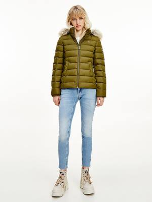 Tommy Hilfiger Met Capuchon Down Jassen Dames Groen | TH594SNF