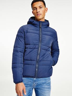 Tommy Hilfiger Met Capuchon Quilted Puffer Jassen Heren Blauw | TH102ZYR