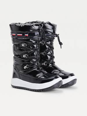 Tommy Hilfiger Metallic Kanten-Up Snow Laarzen Meisjes Zwart | TH075GDF