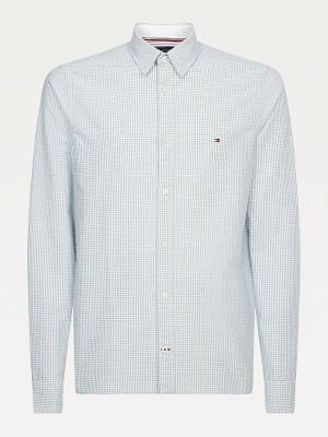 Tommy Hilfiger Micro Check Slim Fit Oxford Overhemd Heren Blauw | TH410IBV