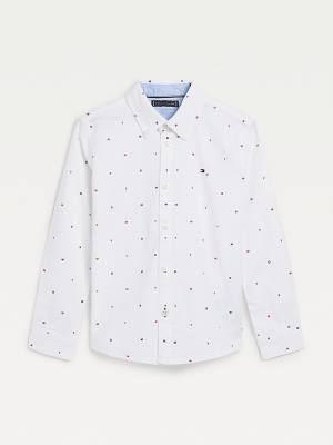 Tommy Hilfiger Micro Print Oxford Overhemd Jongens Wit | TH165DFE