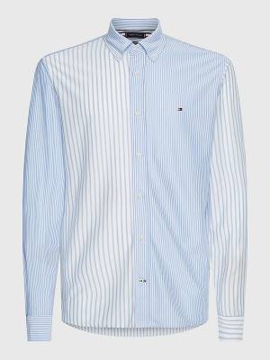 Tommy Hilfiger Mixed Stripe Regular Fit Overhemd Heren Blauw | TH563TKH