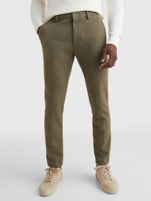 Tommy Hilfiger Modern Bleecker Pique Jersey Slim Chinos Broek Heren Khaki | TH396AYU