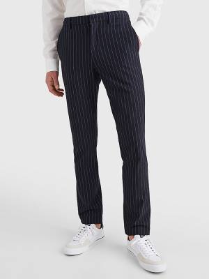 Tommy Hilfiger Modern Bleecker Stripe Slim Broek Heren Blauw | TH536ZEN