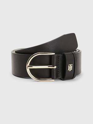 Tommy Hilfiger Monogram Leren Riemen Dames Zwart | TH094OKN