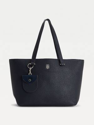 Tommy Hilfiger Monogram Plaque Tote Tassen Dames Blauw | TH751JHT