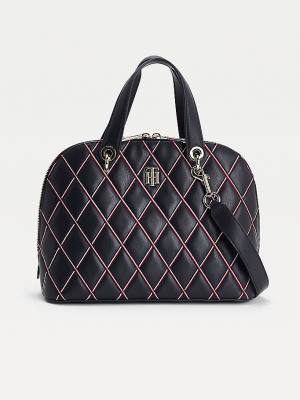 Tommy Hilfiger Monogram Quilted Crossover Tassen Dames Blauw | TH218NJD